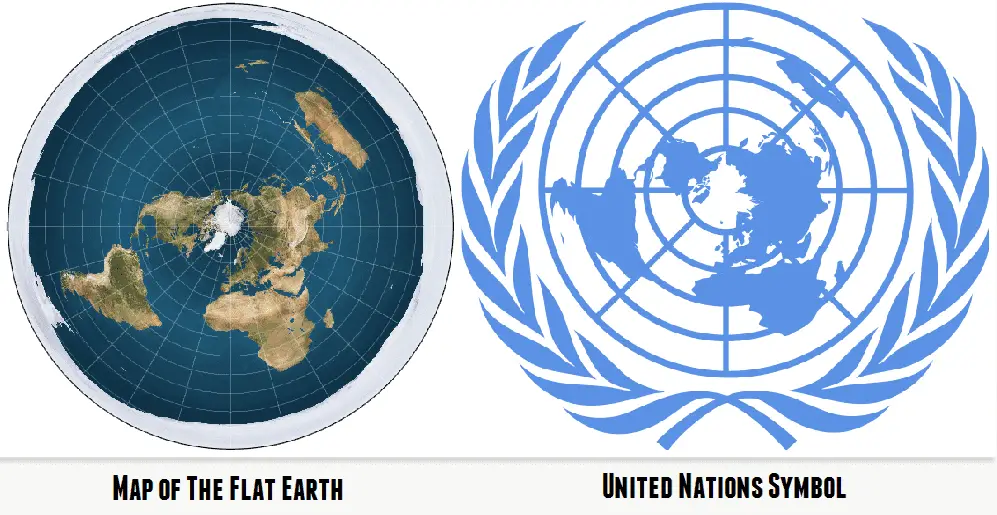 Flat Earth and United Nations Map.png