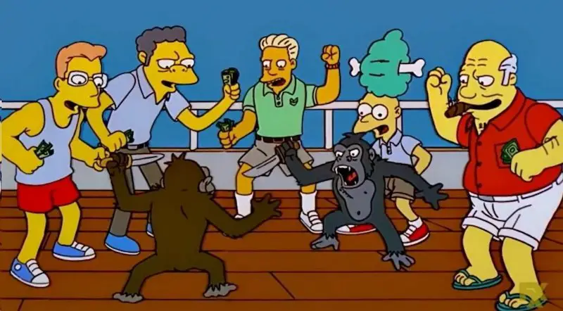 File:Simpsons Monkey Knife Fight.jpg - Meming Wiki