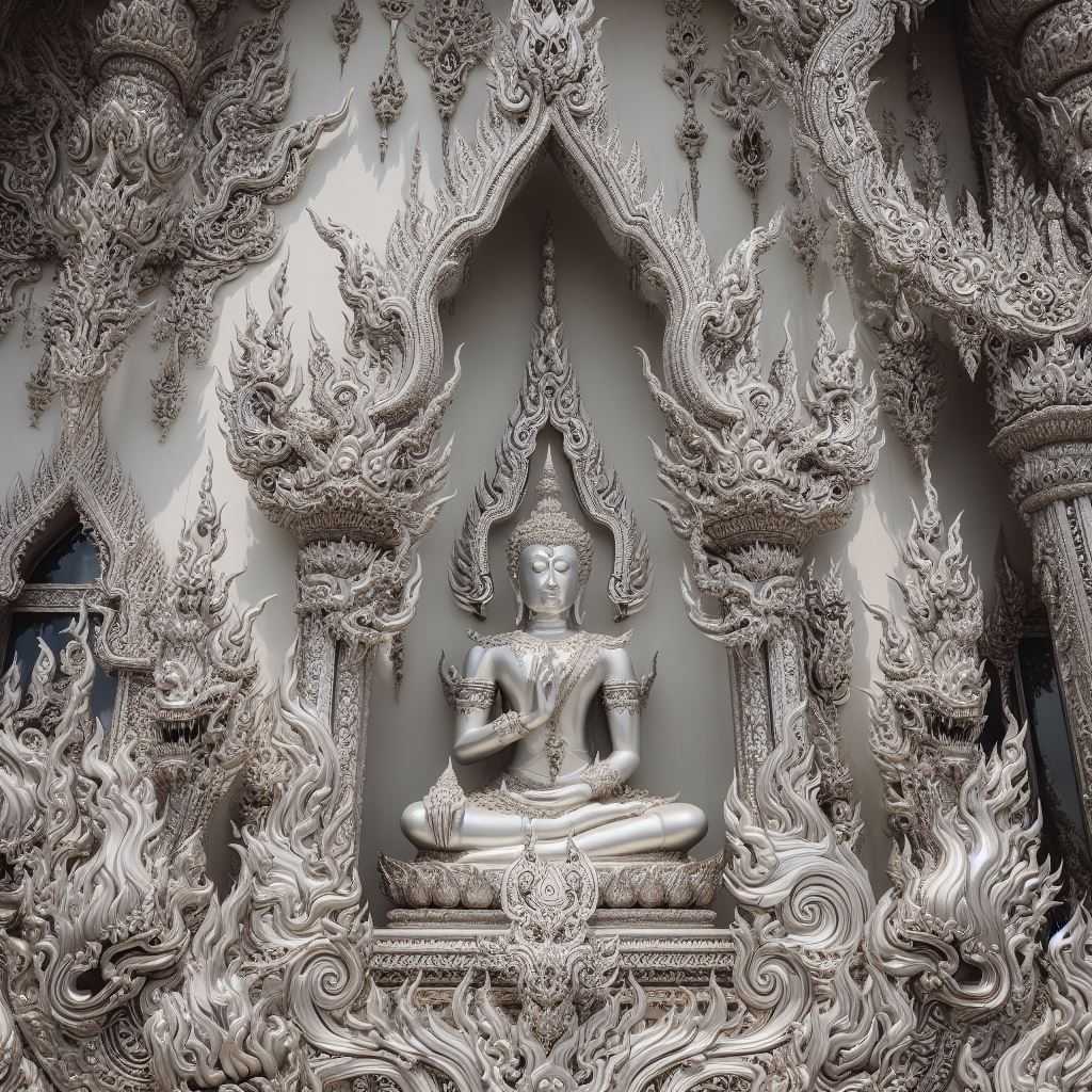 Thailand Buddhist white temple with lots of bright silver details, close-up view _85186c19-2f7...jpg