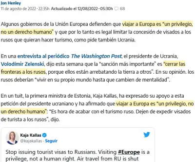 La UE debate prohibir la entrada de los turistas rusos813.png