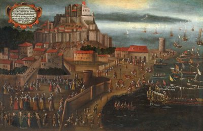 Embarque de los moriscos valencianos (1609). Puerto de Dènia. Fuente Fundación Bancaixa