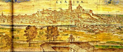 Grabado de Lleida (finales del siglo XVI). Fuente Blog Cuál la hacemos