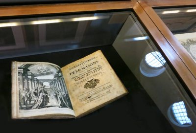 The Constitutions of the Free-Masons and was printed in June 1734 by Benjamin Franklin b.jpg