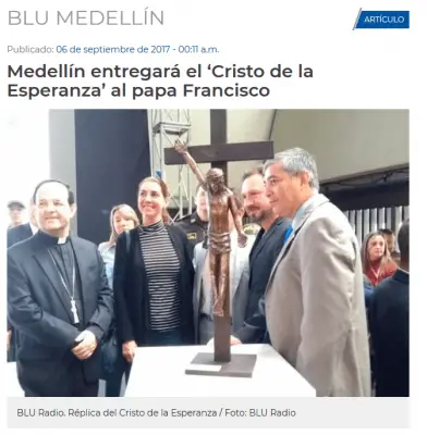 Baphomet (Lucifer masón) 01 - Medellín entregará el ‘Cristo de la Esperanza’ al papa Francisco...png