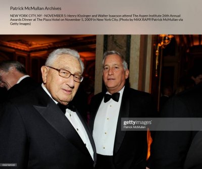 Walter Isaacson - Henry Kissinger and Walter Isaacson attend The Aspen Institute 26th.jpg