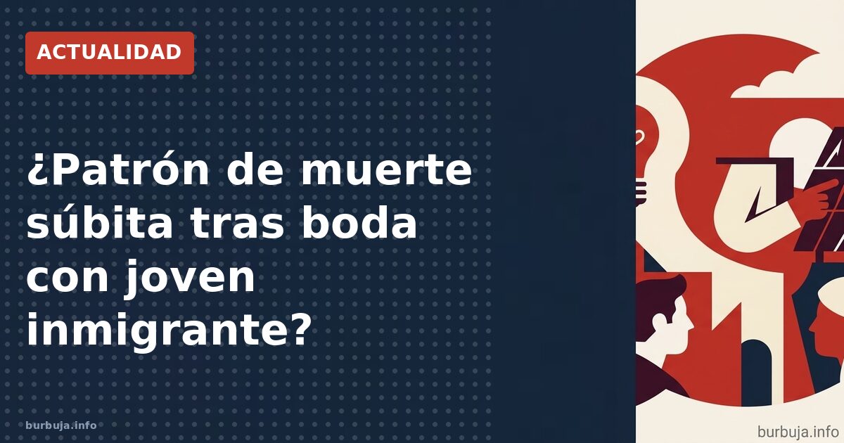 ¿Patrón de muerte súbita tras boda con joven inmigrante?