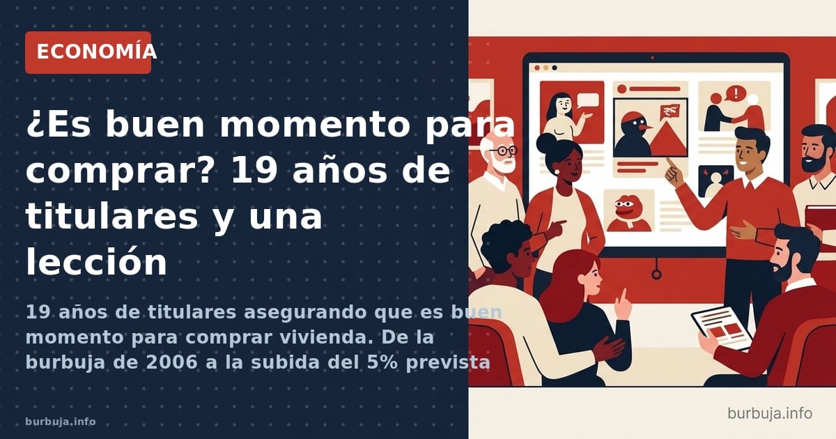 19 años de titulares asegurando que es buen momento para comprar vivienda. De la burbuja de 2006 a la subida del 5% prevista 