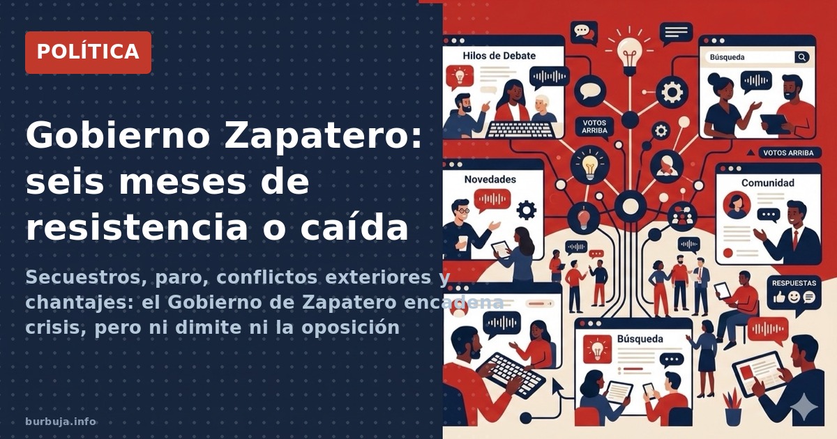 Crisis, paro, secuestros y conflictos exteriores: el gobierno de Zapatero suma frentes. ¿Aguantará o caerá en seis meses?