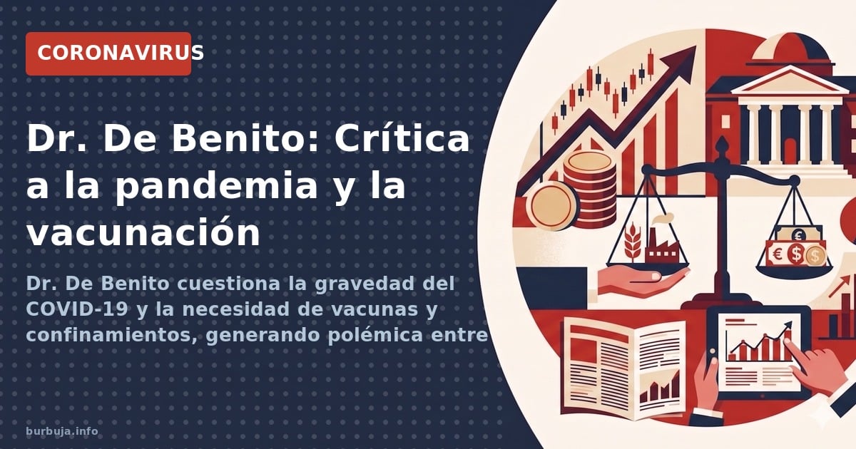 Dr. De Benito cuestiona la gravedad del COVID‑19 y la necesidad de vacunas y confinamientos, generando polémica entre sus seg