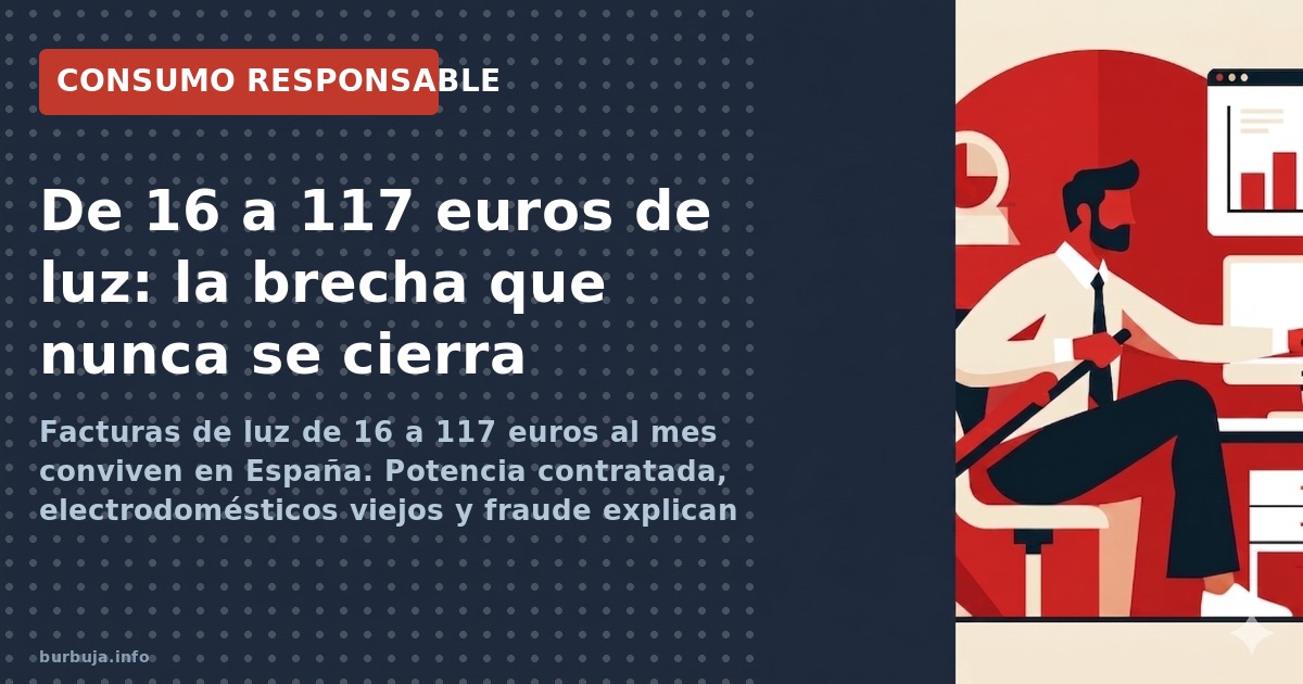 De 16 a 117 euros al mes: el abismo de la factura eléctrica. Frigorífico, potencia contratada y trucos ilegales marcan la dif