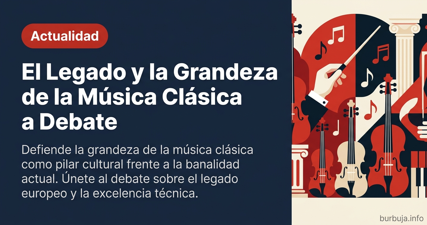 Partitura de música clásica con un violín y notas musicales sobre fondo oscuro