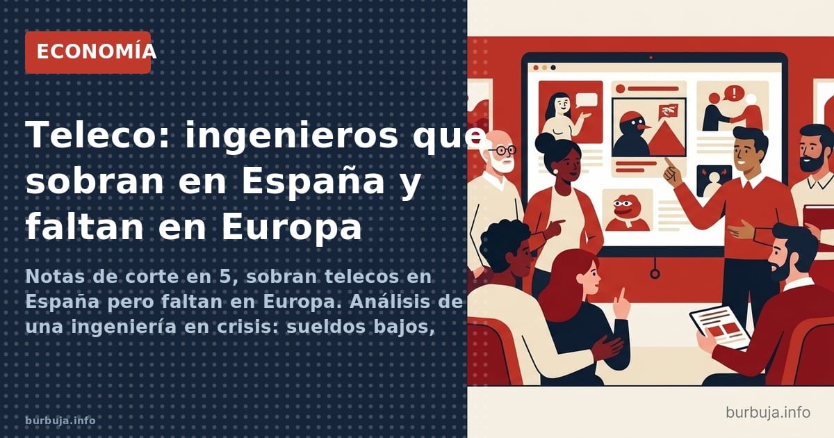Notas de corte en 5, sobran telecos en España pero faltan en Europa. Análisis de una ingeniería en crisis: sueldos bajos, pla