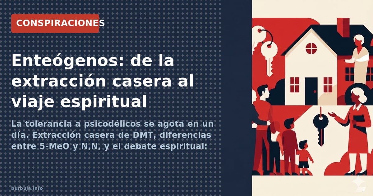 La tolerancia a psicodélicos se agota en un día. Extracción casera de DMT, diferencias entre 5-MeO y N,N, y el debate espirit