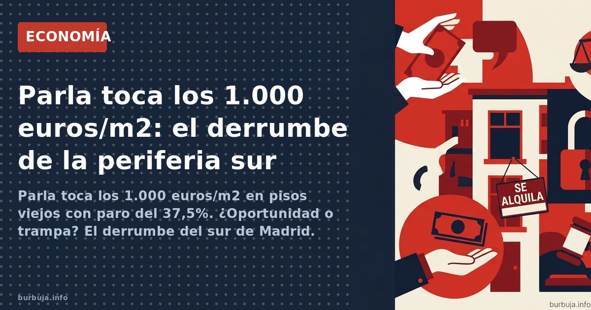 Los precios de la vivienda en Parla caen a 1.000 euros/m2, un 50% menos que en la burbuja. Paro del 37,5% y alta inmigración 