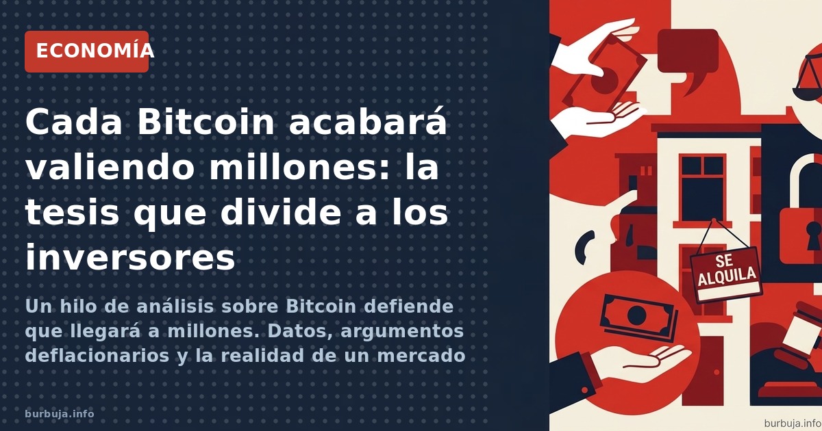Un hilo de análisis sobre Bitcoin defiende que llegará a millones. Datos, argumentos deflacionarios y la realidad de un merca