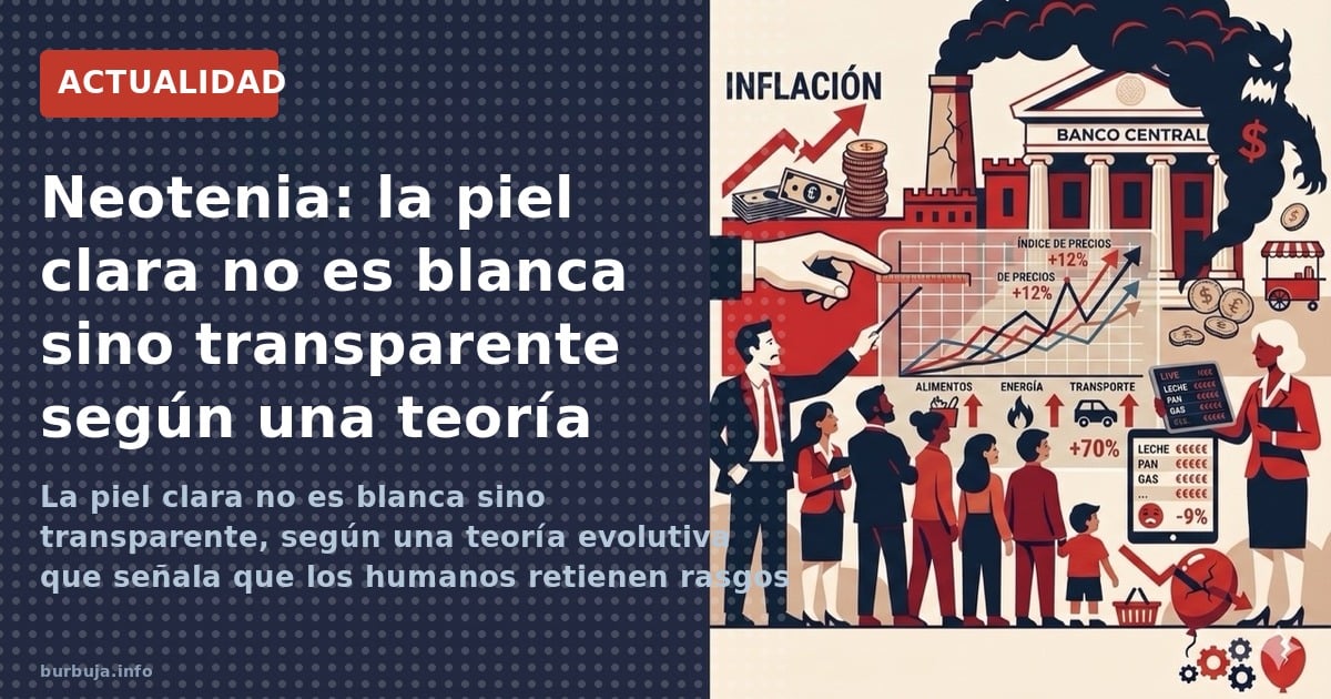Ilustración de un bebé humano comparado con un feto de chimpancé, mostrando la neotenia