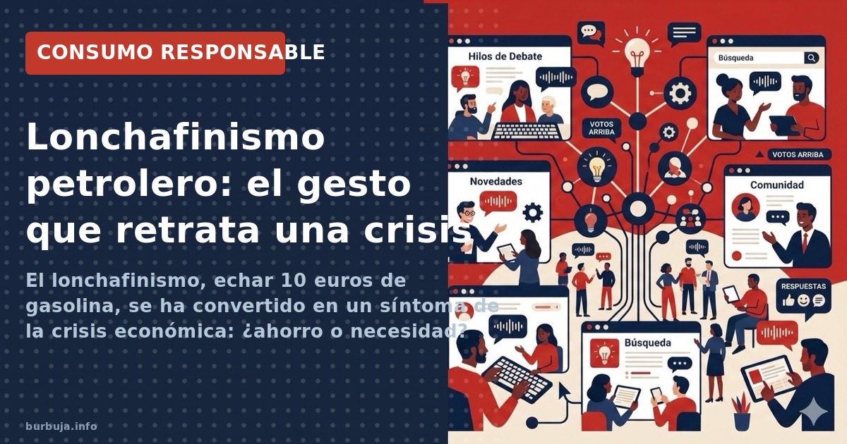 Repostar 20 euros de gasoil provoca vergüenza. El lonchafinismo, echar calderilla, se convierte en síntoma de crisis. Datos, 