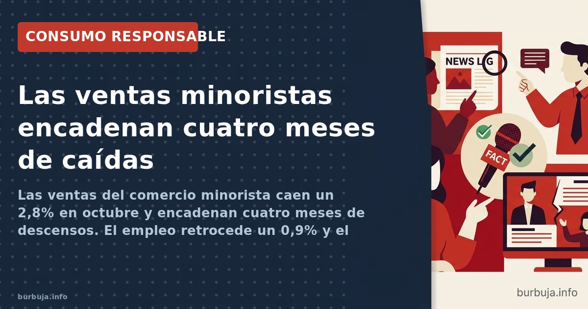 Las ventas del comercio minorista cayeron un 2,8% en octubre de 2010, cuarto mes consecutivo a la baja. El IVA y la desconfia