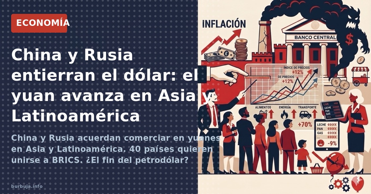 China y Rusia acuerdan comerciar en yuanes en Asia y Latinoamérica. 40 países quieren unirse a BRICS. ¿El fin del petrodólar?