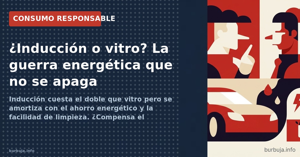 Inducción consume menos y se limpia en segundos; vitrocerámica es más barata pero un infierno de costras. Datos, precios y an