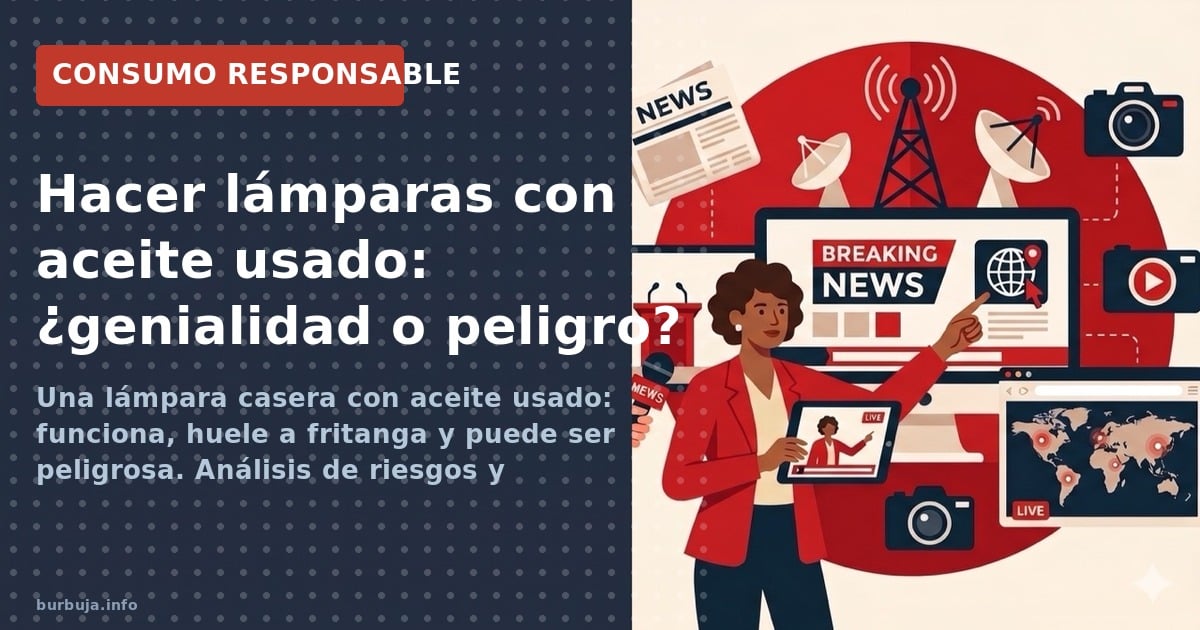 Hacer una lámpara con aceite usado es posible, pero los riesgos de incendio y toxicidad la convierten en una mala idea. Descu