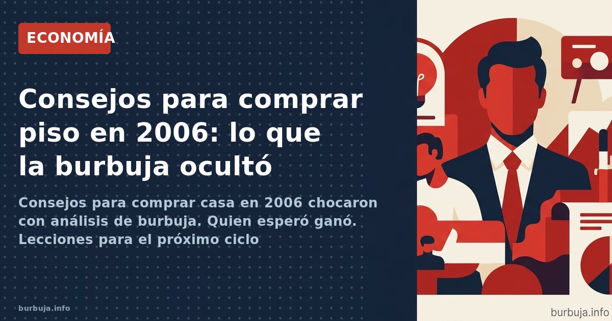 En 2006, los vendedores de pisos urgían a comprar sin pensar. Los datos apuntaban a esperar. Quien esperó ganó un 40% de desc