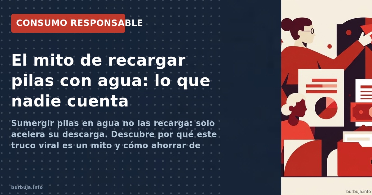 Sumergir pilas alcalinas en agua no las recarga: las descarga. Un mito de YouTube desmentido por la física. Alternativa real: