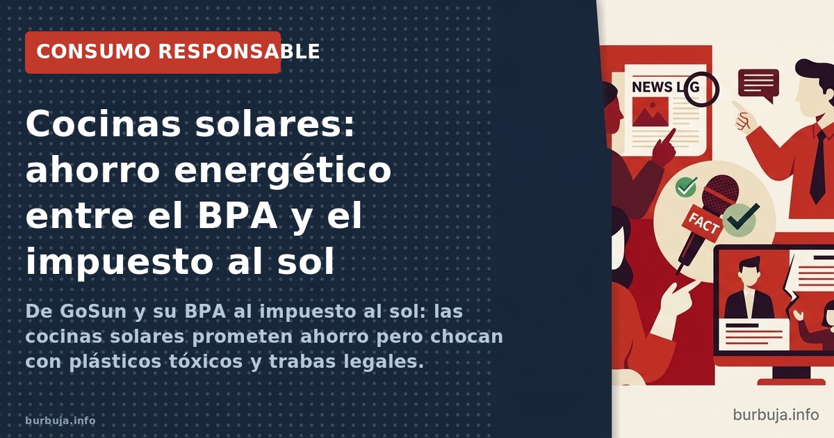 Cocinas solares: ahorro en factura, pero alerta por BPA en GoSun y el impuesto al sol en España. Precios, planos y riesgos.