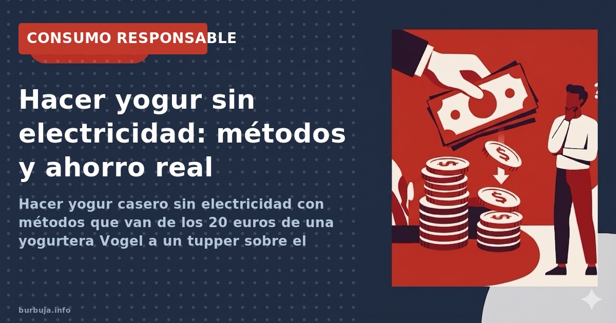 El yogur casero se hace sin electricidad: bote de cristal, aislante y 8 horas. Métodos desde 0€ hasta 20€. Ahorro real.