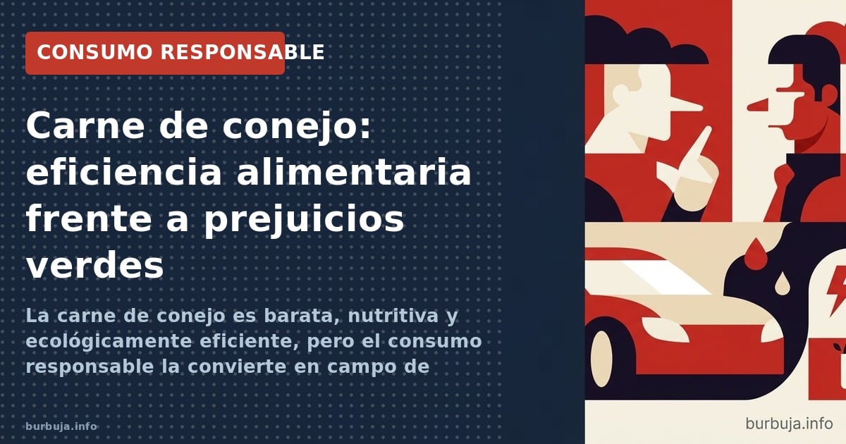 El conejo produce 40 crías al año frente a 0,8 del vacuno, pero la ganadería consume hasta 15 veces más recursos que la dieta