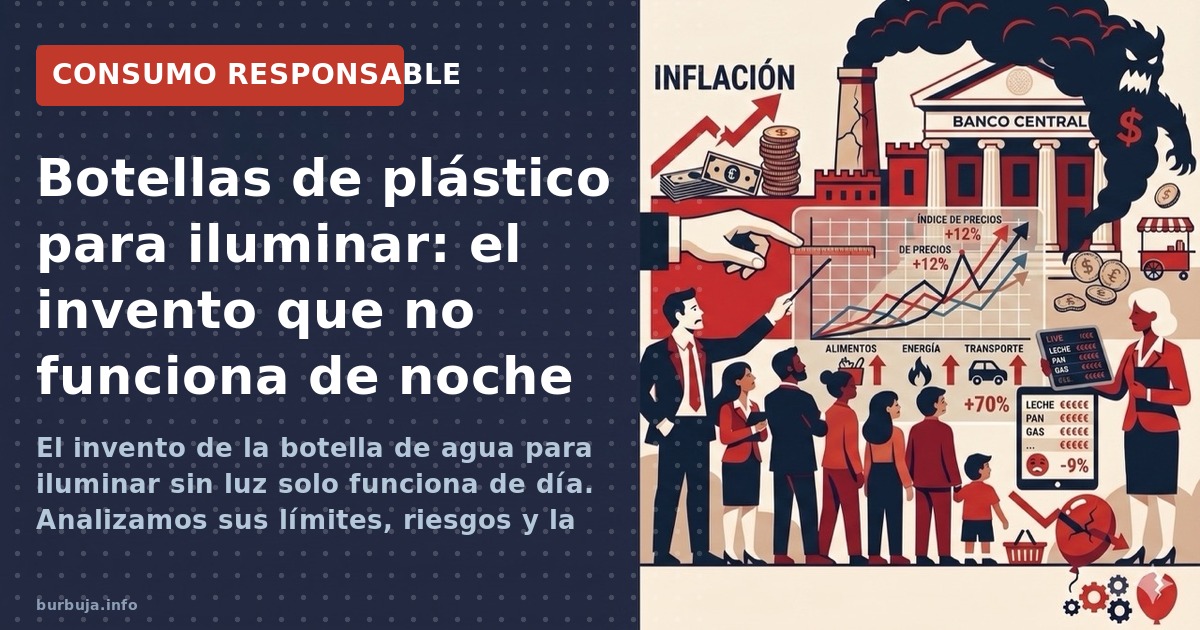 Luz gratis con botellas de plástico: solo funciona de día