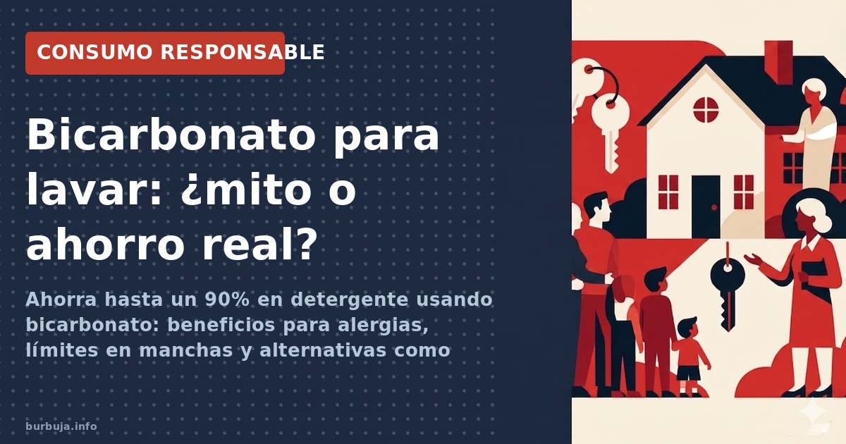 Ahorro del 90% frente al detergente: dos cucharadas de bicarbonato por lavado cuestan 3 céntimos. Pero la ropa muy sucia no q