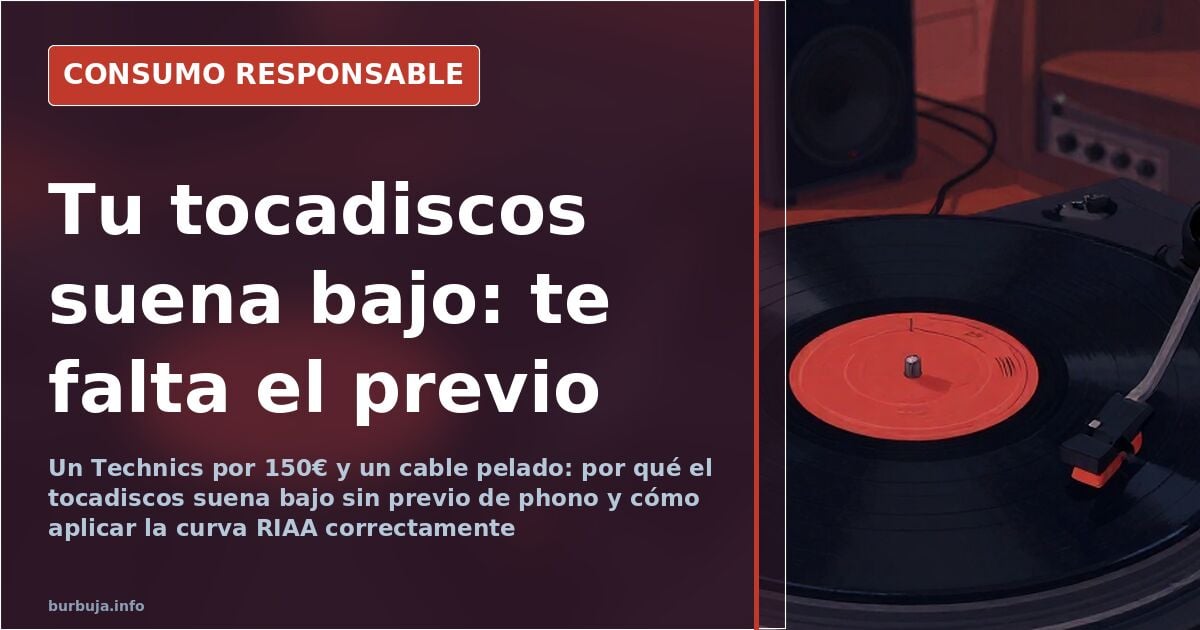 Tocadiscos Technics SL-1200 MK2 con cables RCA y toma de tierra conectados a un previo de phono externo