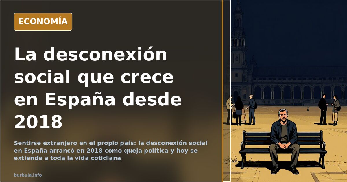 Persona de espaldas observando una calle concurrida en España, imagen de la desconexión social y el aislamiento ciudadano