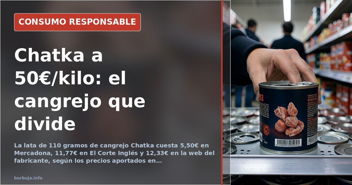 Chatka crab at Mercadona: €5.50 a can versus €11.77 elsewhere