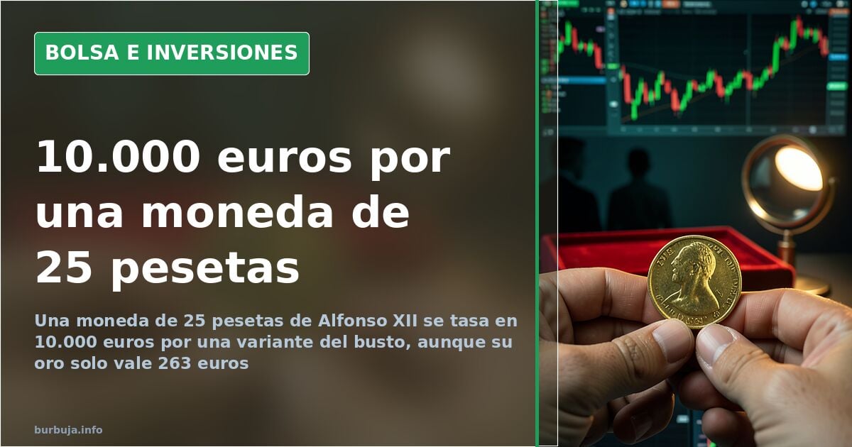 La moneda de 25 pesetas de Alfonso XII que se vende a 10.000 euros