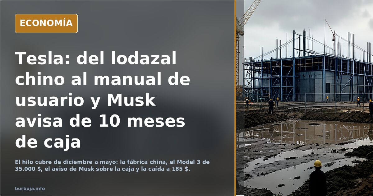 Tesla: del lodazal chino al manual de usuario y Musk avisa de 10 meses de caja