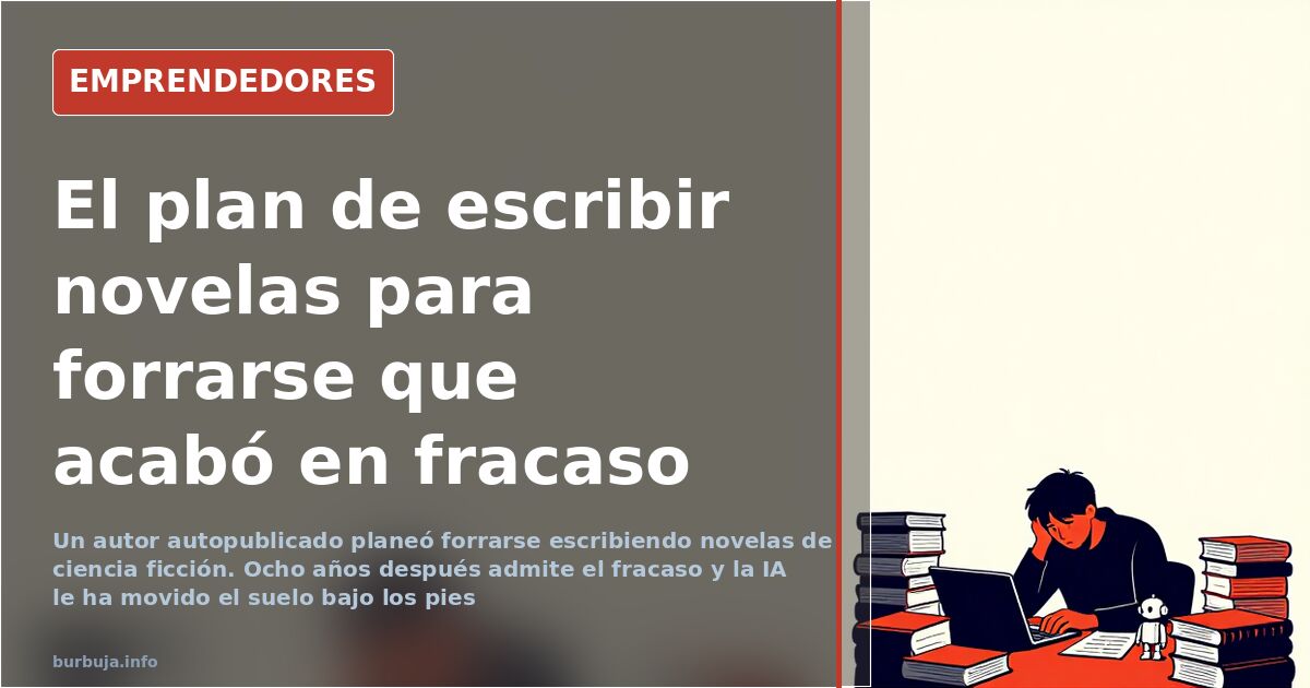 Portada que ilustra el plan para hacerse rico escribiendo novelas y el auge de la inteligencia artificial en la edición