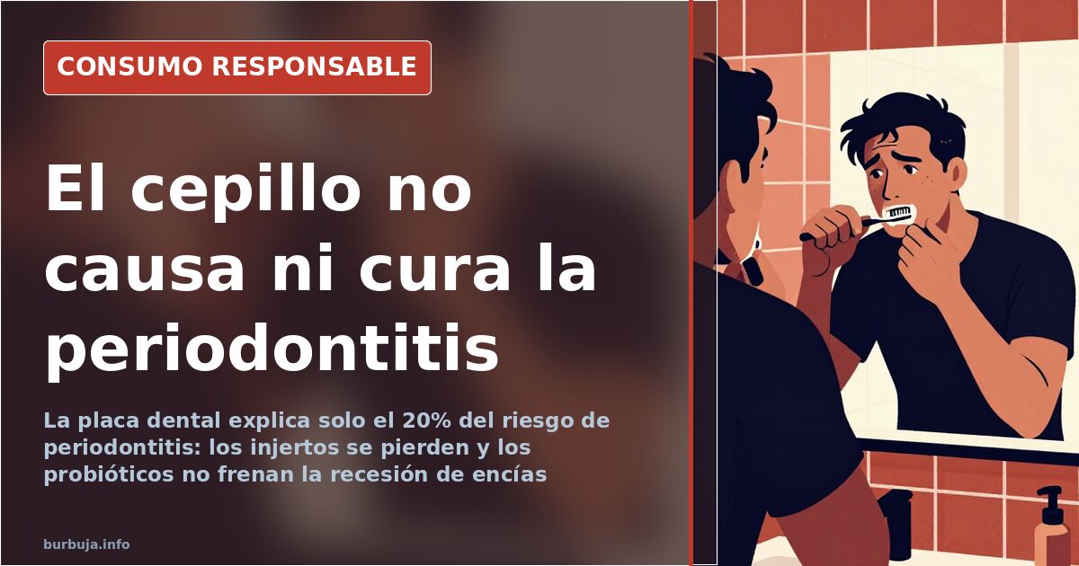 El cepillado agresivo no causa periodontitis, pero no la cura