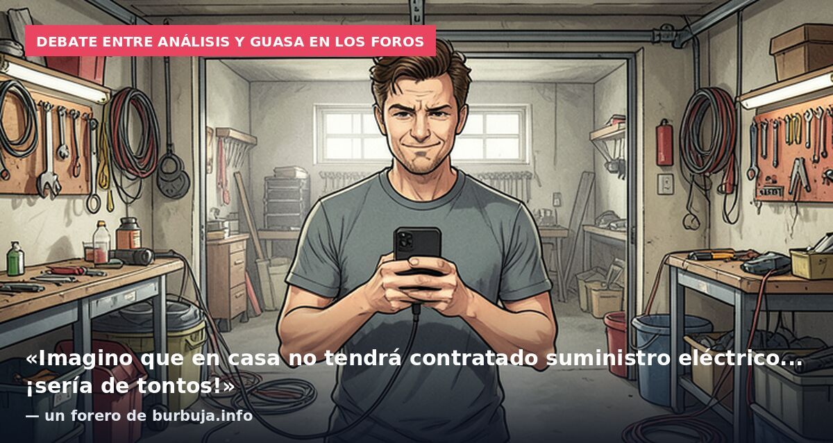 Debate entre análisis y guasa en los foros: «Imagino que en casa no tendrá contratado suministro eléctrico... ¡sería de tontos!» — un forero de burbuja.info