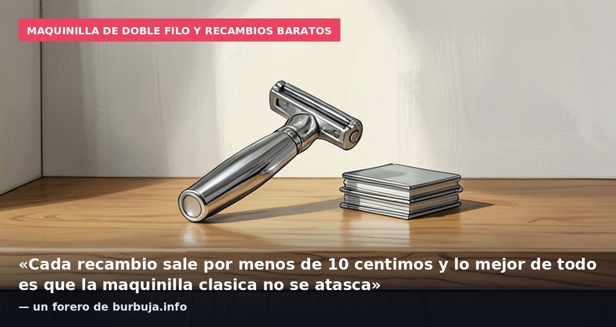 Maquinilla de doble filo y recambios baratos: «Cada recambio sale por menos de 10 centimos y lo mejor de todo es que la maquinilla clasica no se atasca» — un forero de burbuja.info