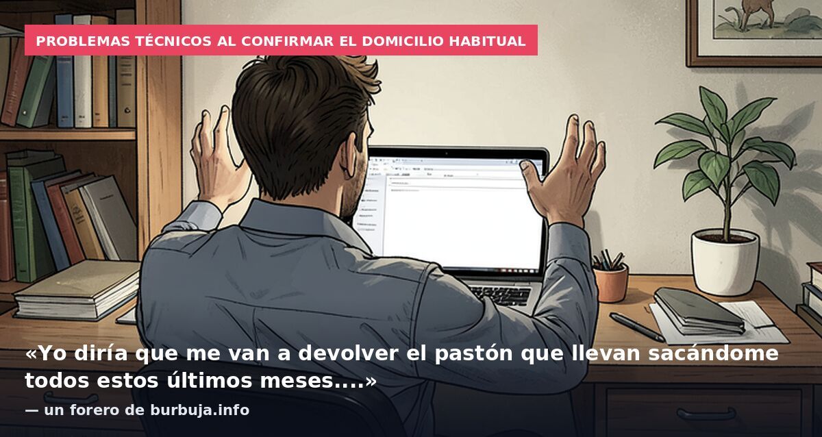 Problemas técnicos al confirmar el domicilio habitual: «Yo diría que me van a devolver el pastón que llevan sacándome todos estos últimos meses....» — un forero de burbuja.info