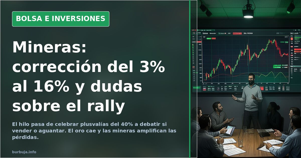 Mineras: corrección del 3% al 16% y dudas sobre el rally