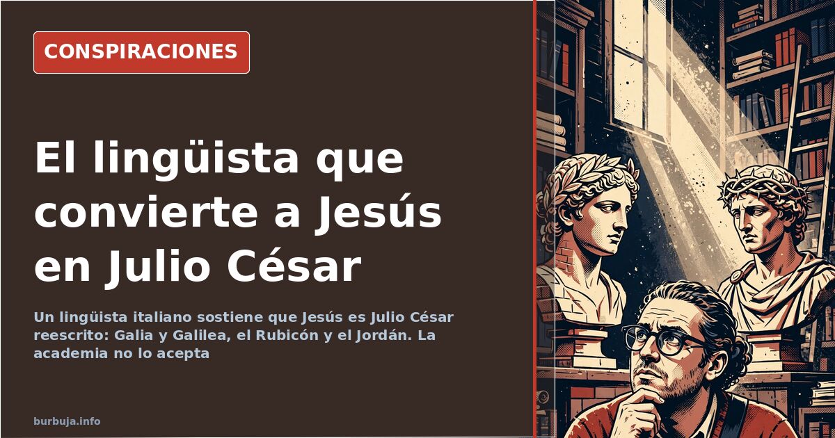 Busto de Julio César junto a iconografía cristiana, eje de la teoría que identifica a Jesucristo con el emperador romano