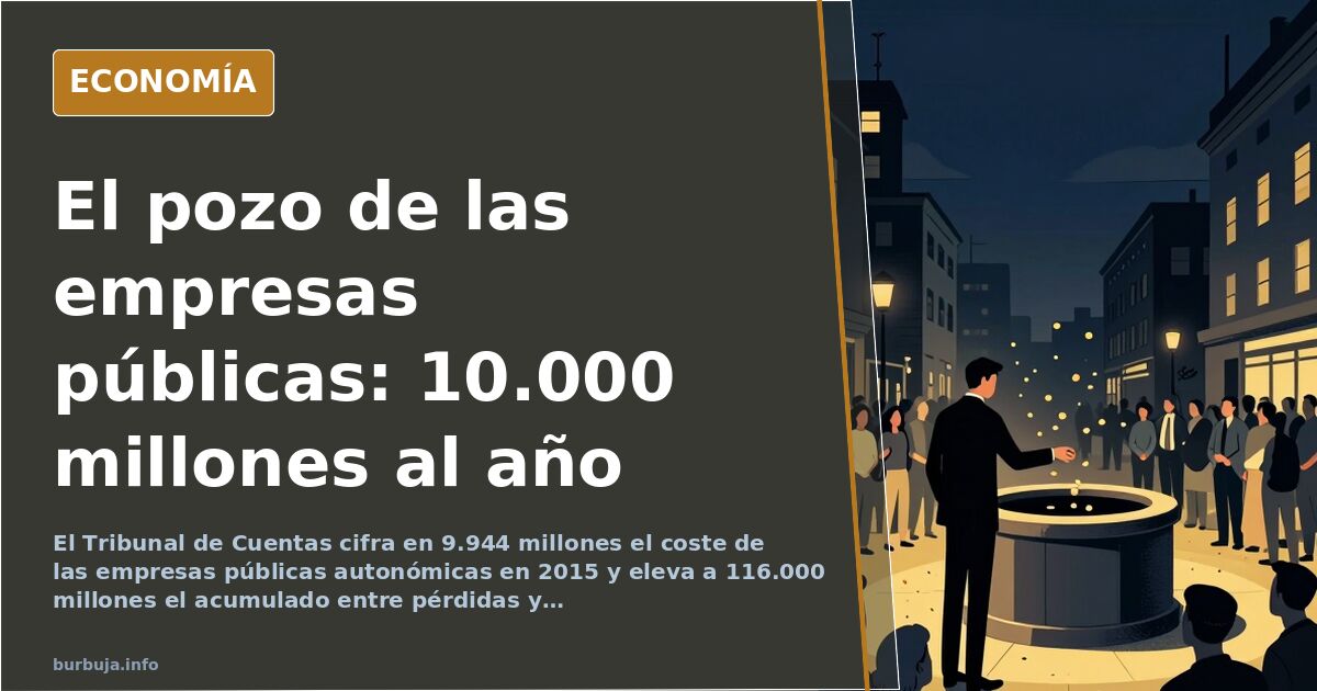 Edificio institucional con gráficos de pérdidas y deuda pública de las empresas públicas autonómicas y estatales