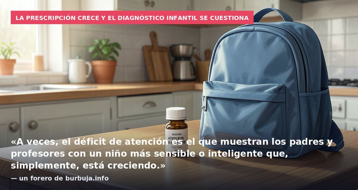La prescripción crece y el diagnóstico infantil se cuestiona: «A veces, el déficit de atención es el que muestran los padres y profesores con un niño más sensible o inteligente que, simplemente, está creciendo.» — un forero de burbuja.info