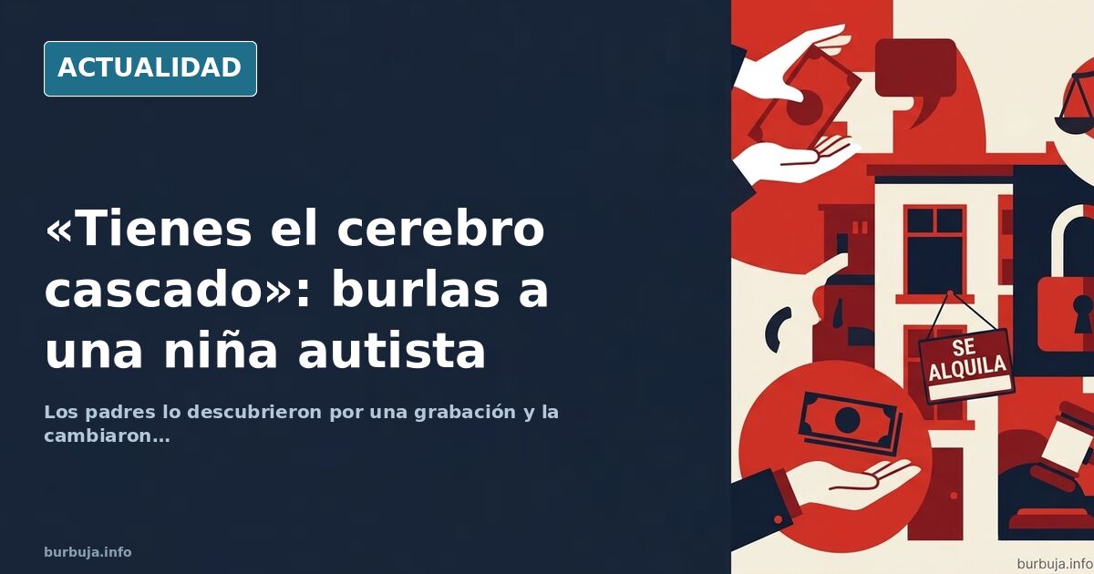 Aula escolar vacía con sillas y mesas ordenadas, luz natural, ilustración editorial sobre el caso de burlas a una niña autist