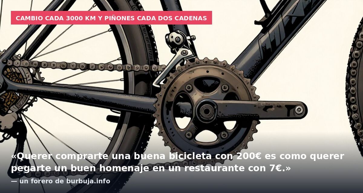 Cambio cada 3000 km y piñones cada dos cadenas: «Querer comprarte una buena bicicleta con 200€ es como querer pegarte un buen homenaje en un restaurante con 7€.» — un forero de burbuja.info