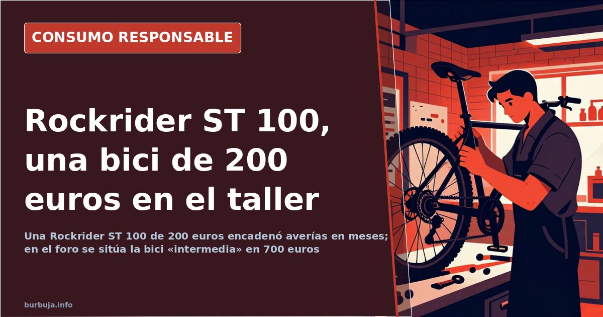 Bicicleta de montaña Rockrider ST 100 27,5 gris en un taller de bicicletas