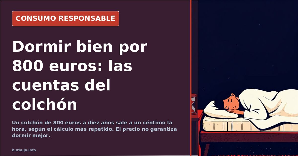 Colchón de matrimonio con sábanas blancas en un dormitorio luminoso, ilustración del precio de los colchones